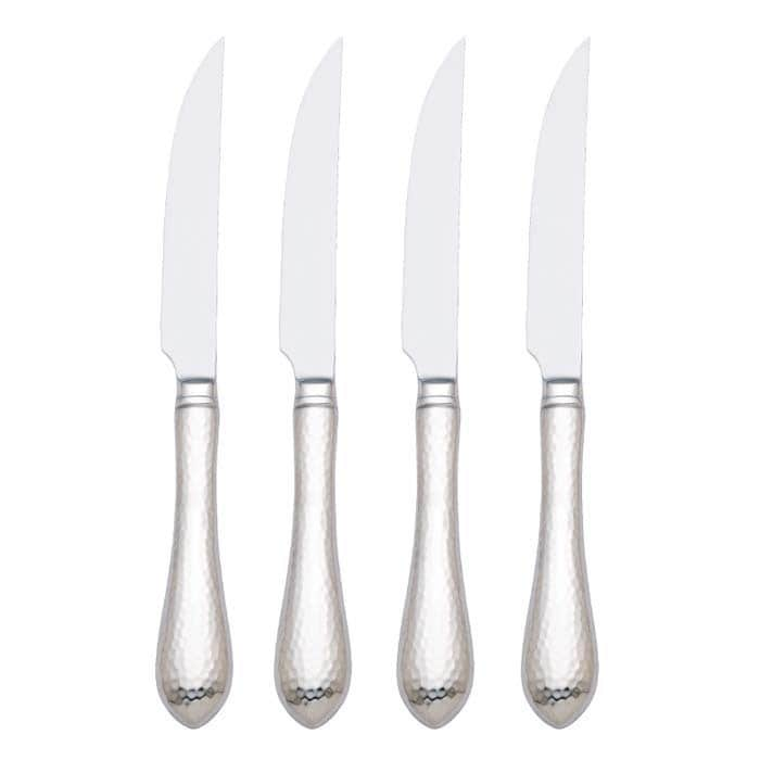 Hammered Stainless Steel Antique Steak Set