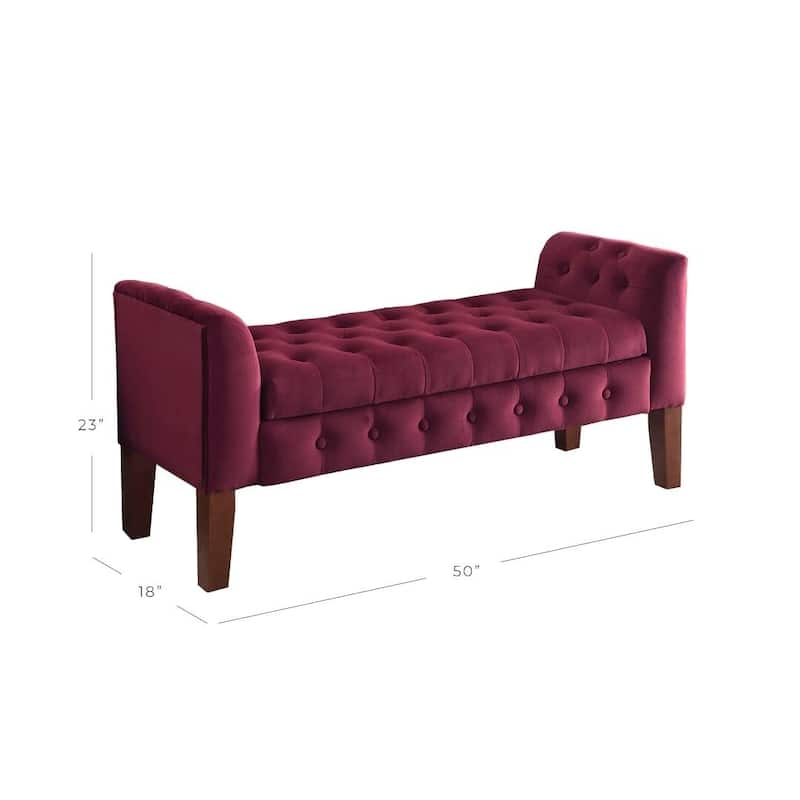 Copper Grove Chugach Velvet Tufted Storage Bench / Settee