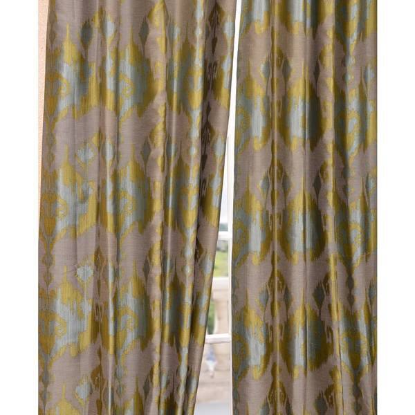 Shop Exclusive Fabrics Borneo Peacock Blue Ikat Jacquard Curtain