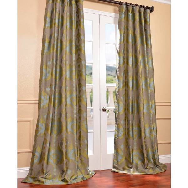 Shop Exclusive Fabrics Borneo Peacock Blue Ikat Jacquard Curtain