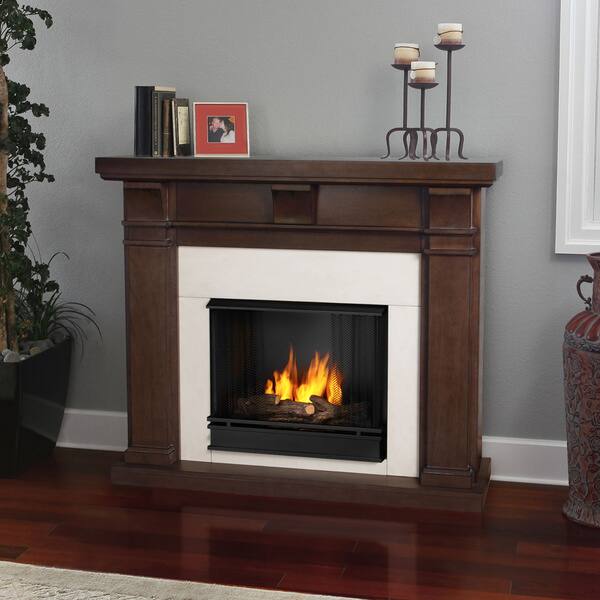 Shop Real Flame Porter Vintage Black Maple Gel Fireplace Free