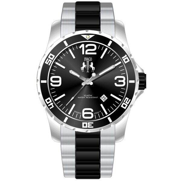 Jivago Men's Ultimate Black/ Silver Two-tone Watch