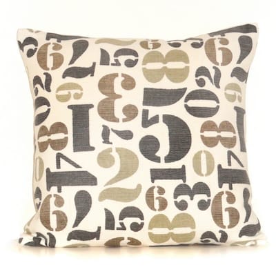 Numbers 20-inch Down Throw Pillow