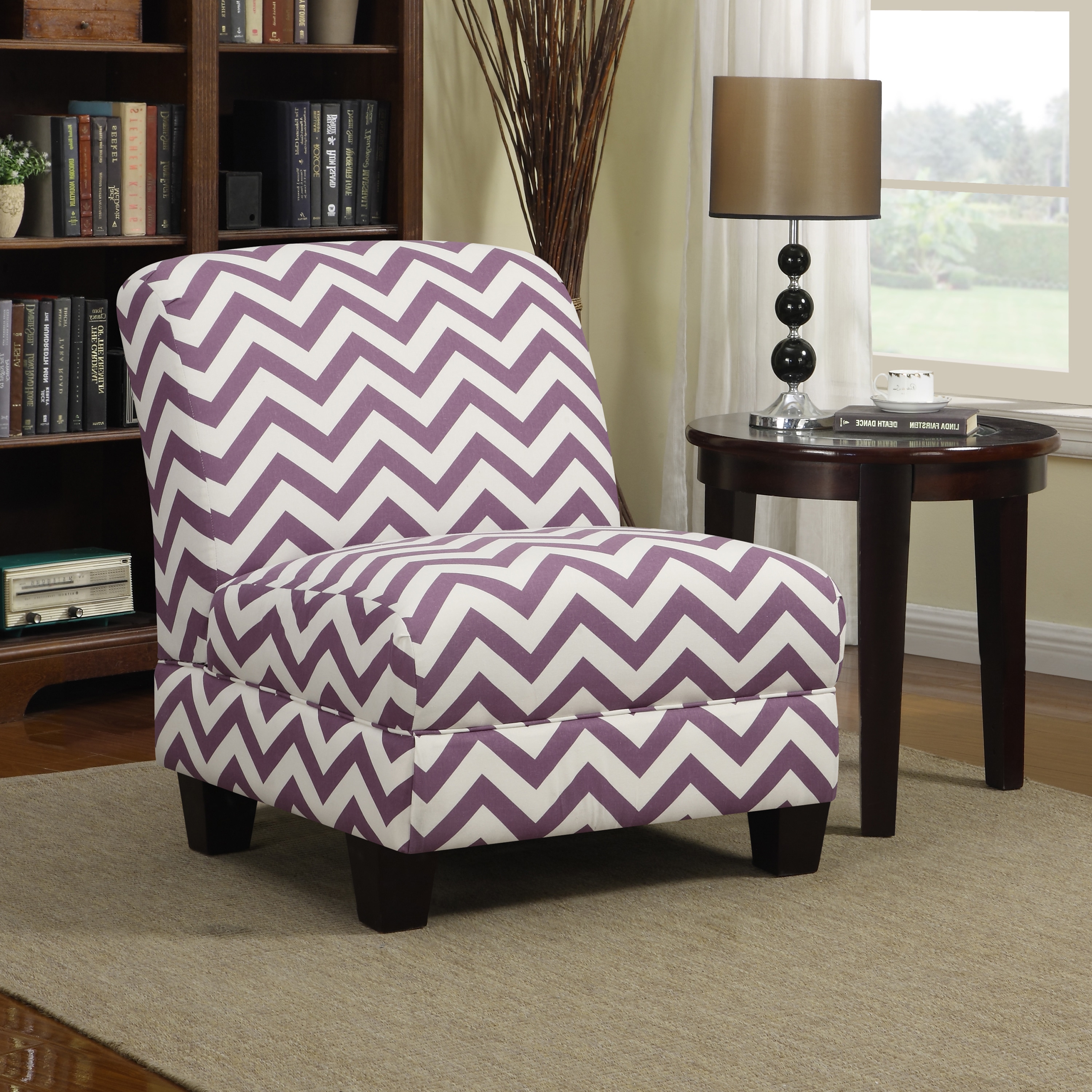 Portfolio Alton Purple Chevron Armless Chair