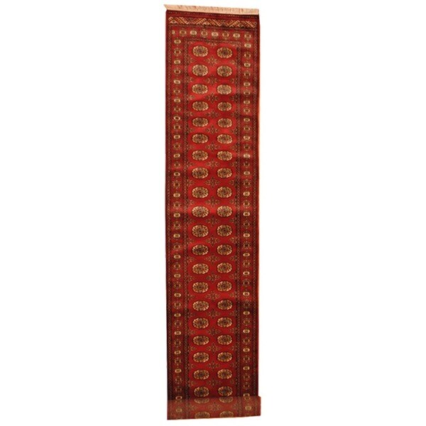 Handmade Herat Oriental Pakistani Prince Bokhara Wool Runner (Pakistan) - 2'6 x 13'