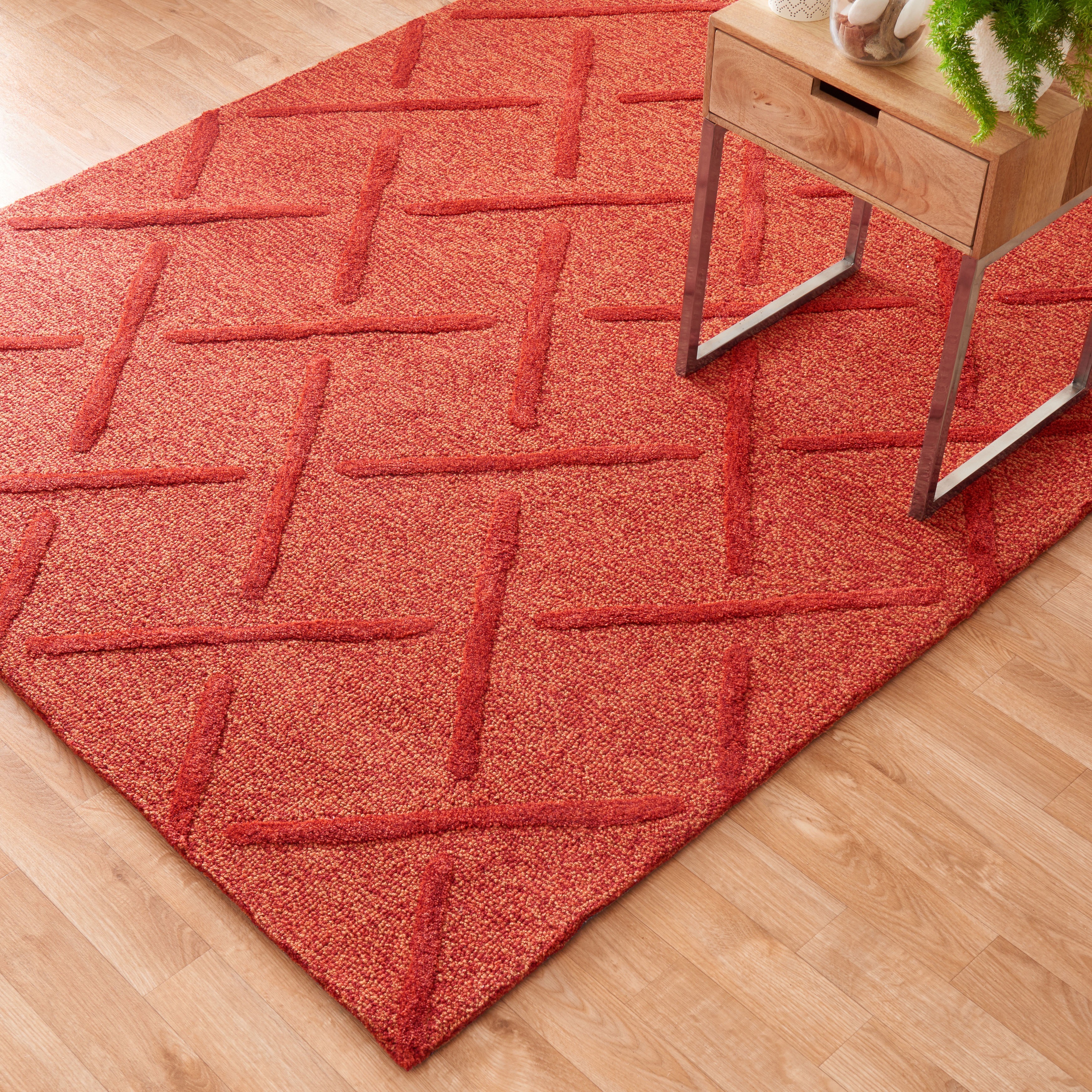 Hand Tufted Benson Rust Rug (50 X 76)