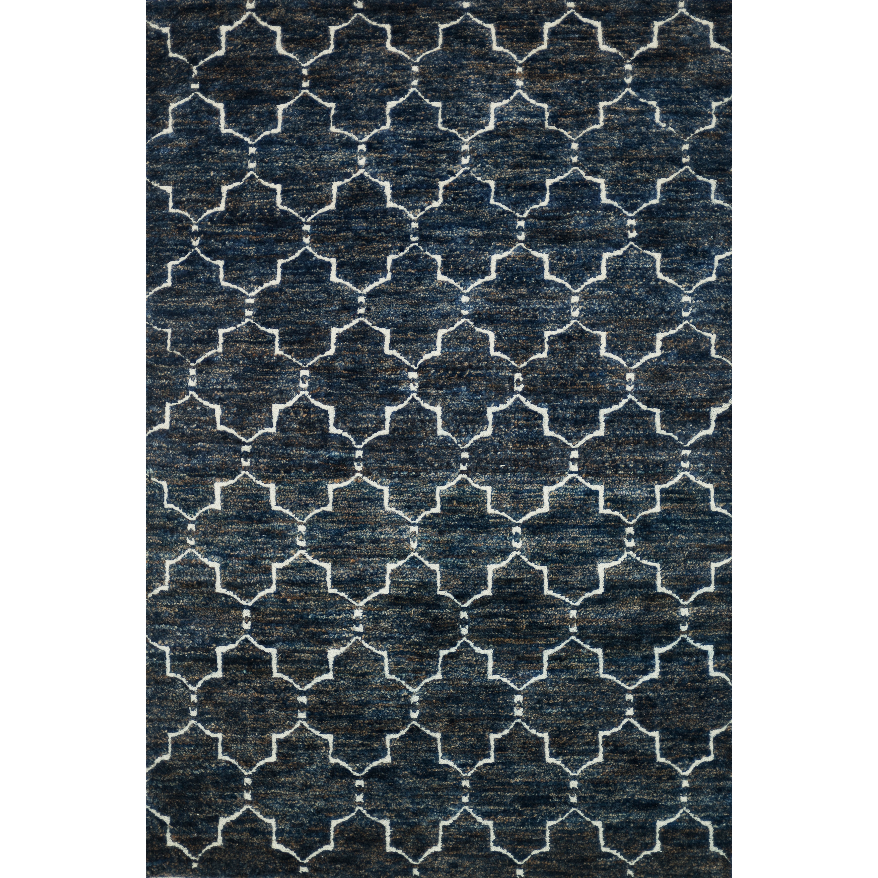 Alexander Home Hand Knotted Phoenix Rug Navy (79x99) Blue Size 8 x 10