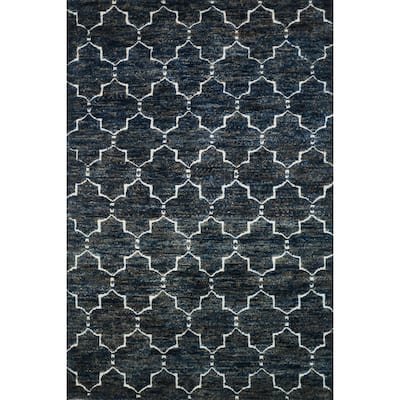 Alexander Home Hand-knotted Trellis Jute/ Wool Area Rug