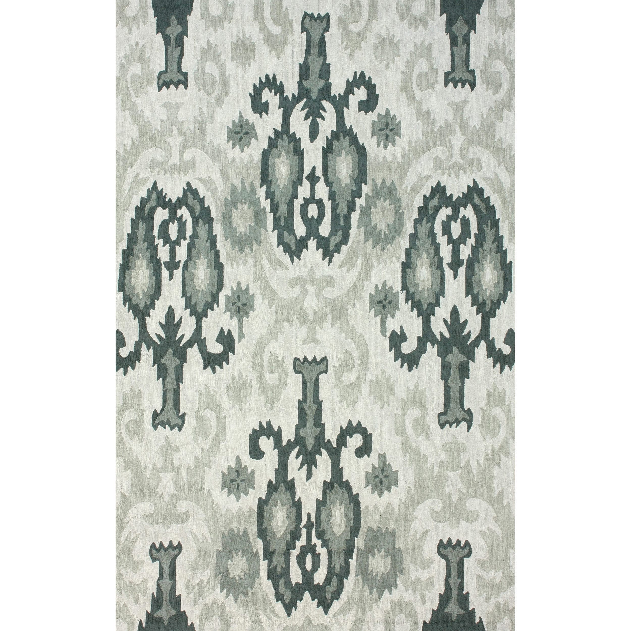 Nuloom Handmade Modern Ikat Grey Cotton Rug (76 X 96)