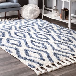 Hand Knotted Rugs Area For Less Find Great Home Decor Nuloom Blue Hand Knotted Moroccan Diamond Trellis Area Rug 8 6 X