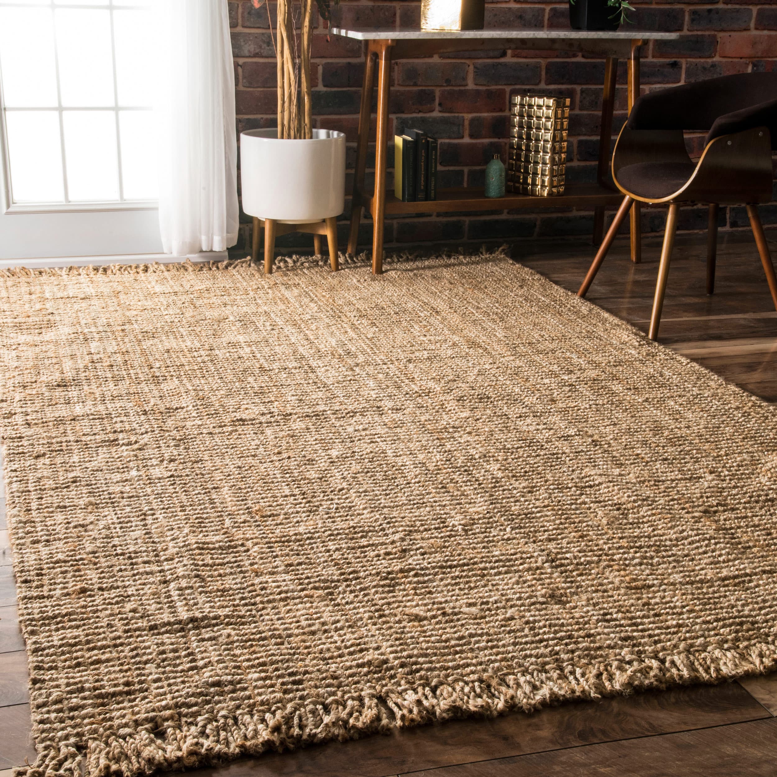 Nuloom Handmade Eco Natural Fiber Chunky Loop Jute Rug (96 X 136)