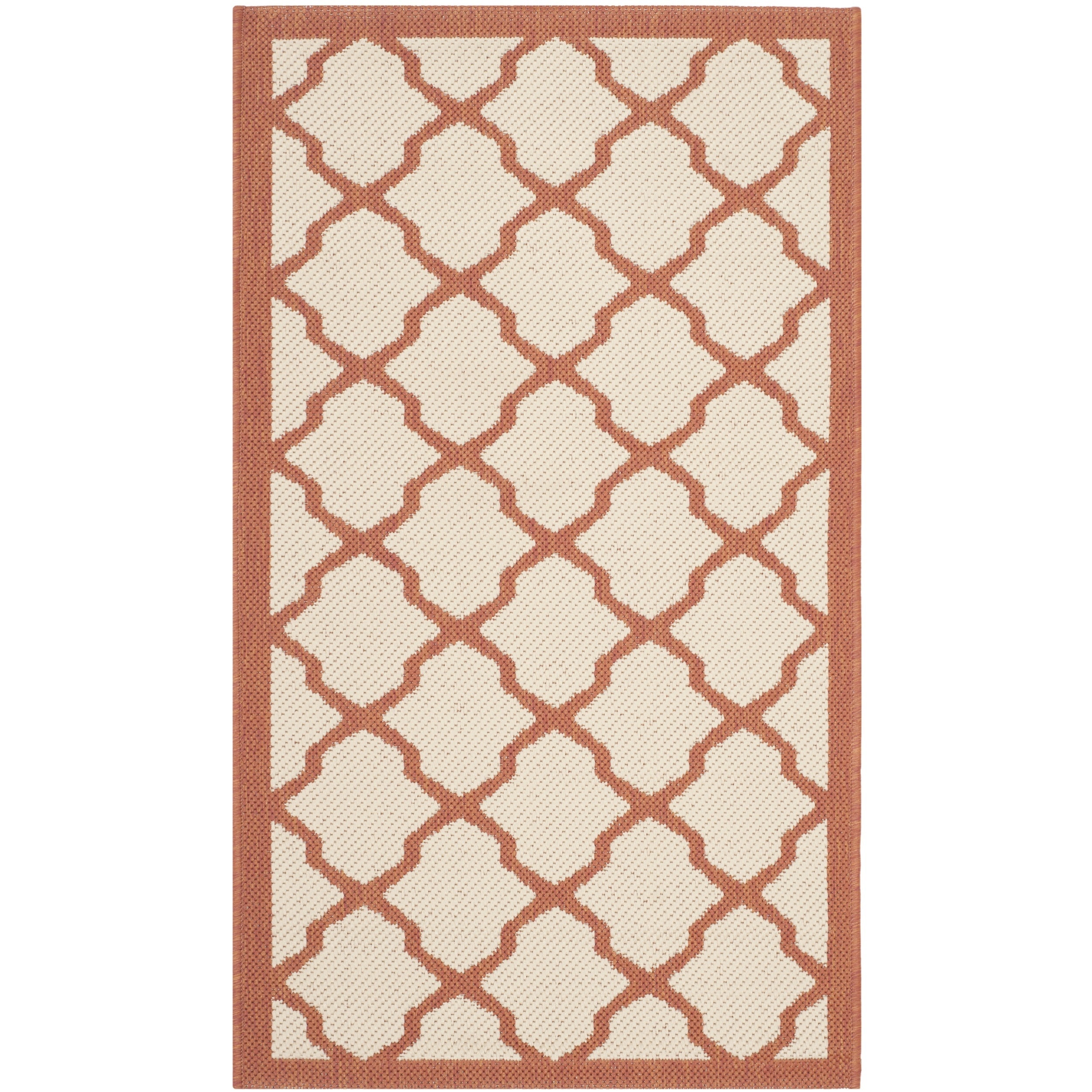 Safavieh Indoor/ Outdoor Courtyard Beige/ Terracotta Rug (2 X 37)