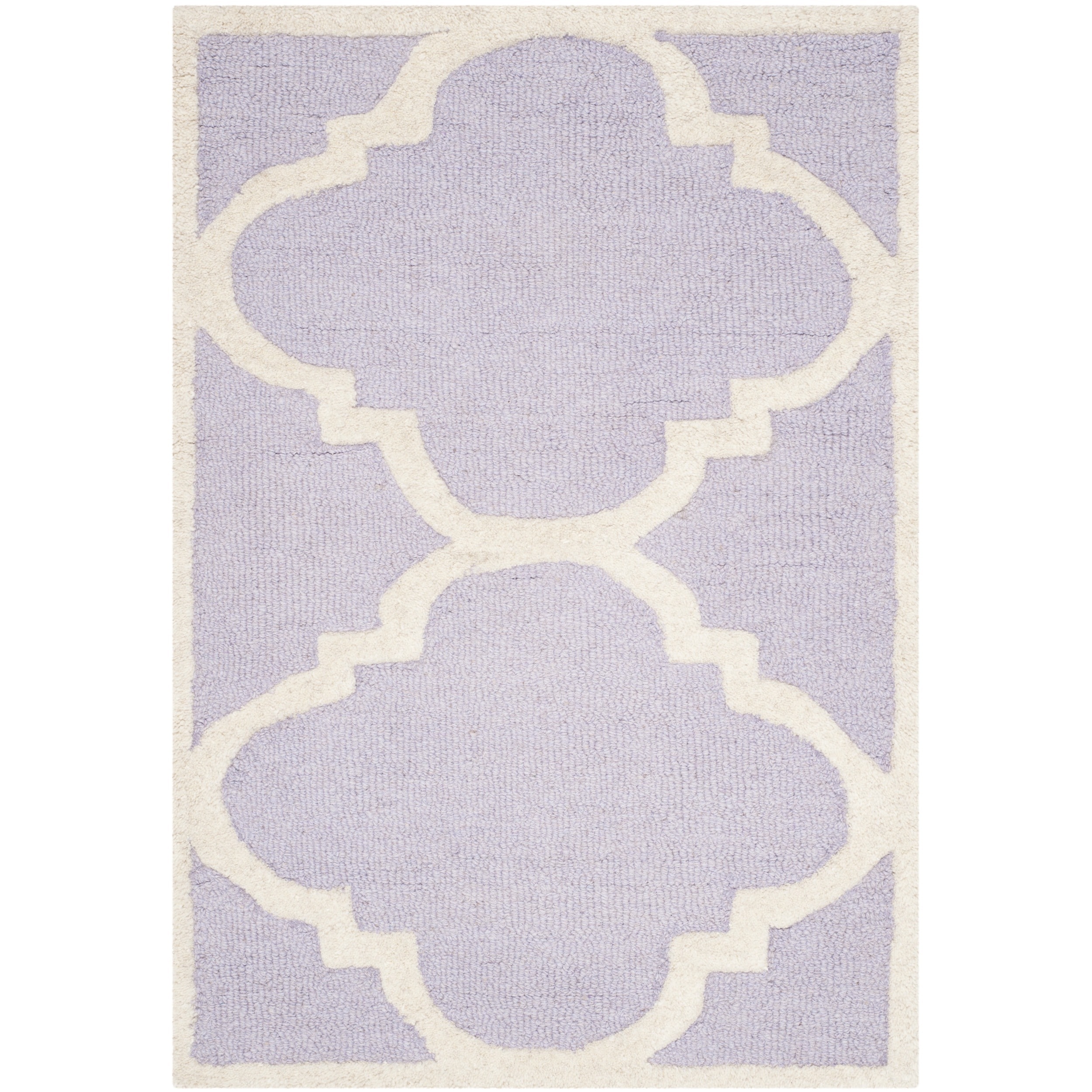 Safavieh Handmade Moroccan Cambridge Lavender/ Ivory Wool Rug (26 X 4)