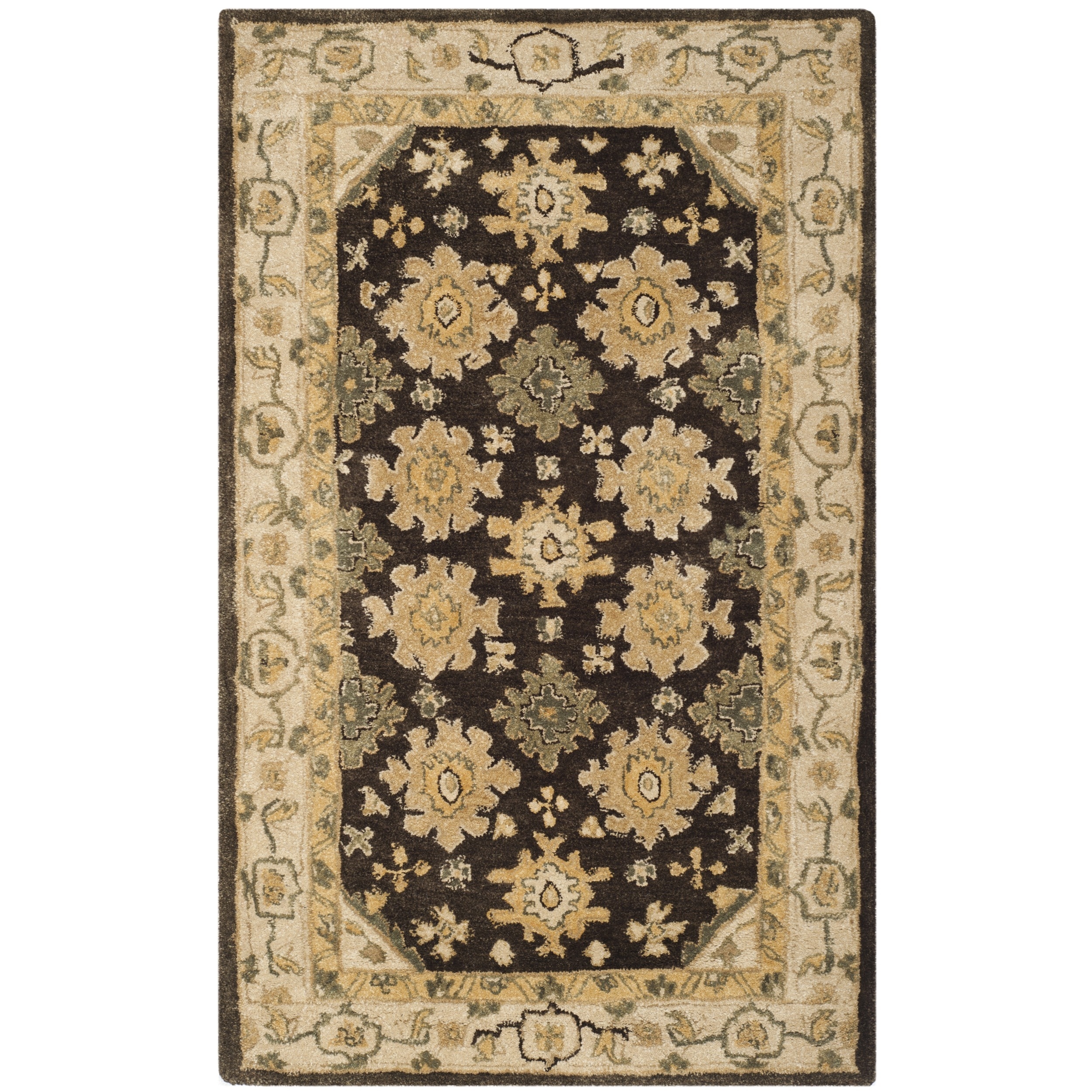 Safavieh Handmade Taj Mahal Brown/ Ivory Wool Rug (3 X 5)