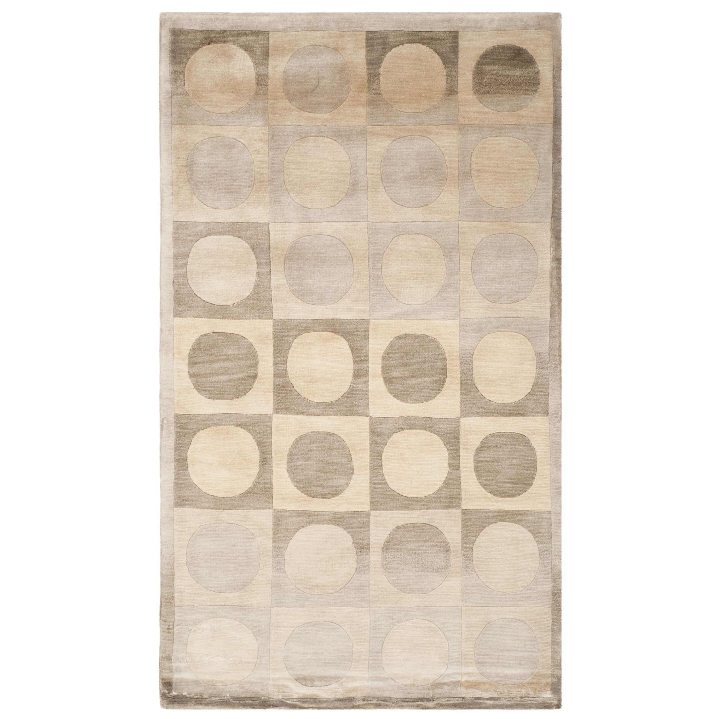 Safavieh Hand knotted Tibetan Beige/ Brown Wool Rug (4 X 6)