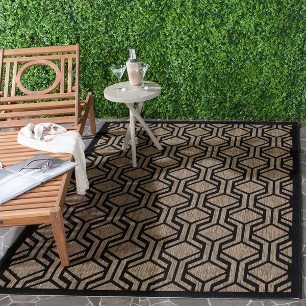 Safavieh Courtyard Modern Geometric Brown Black Indoor Safavieh Courtyard Modern Geometric Brown Black Indoor