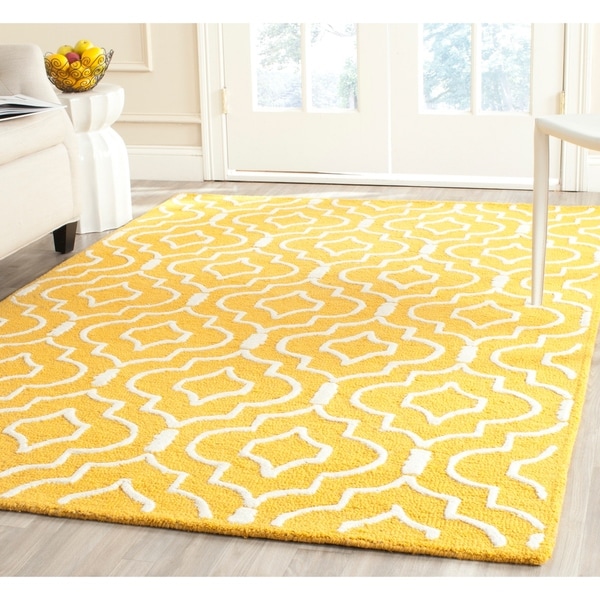 Safavieh Handmade Moroccan Cambridge Gold/ Ivory Wool Area Rug - 9' x 12'
