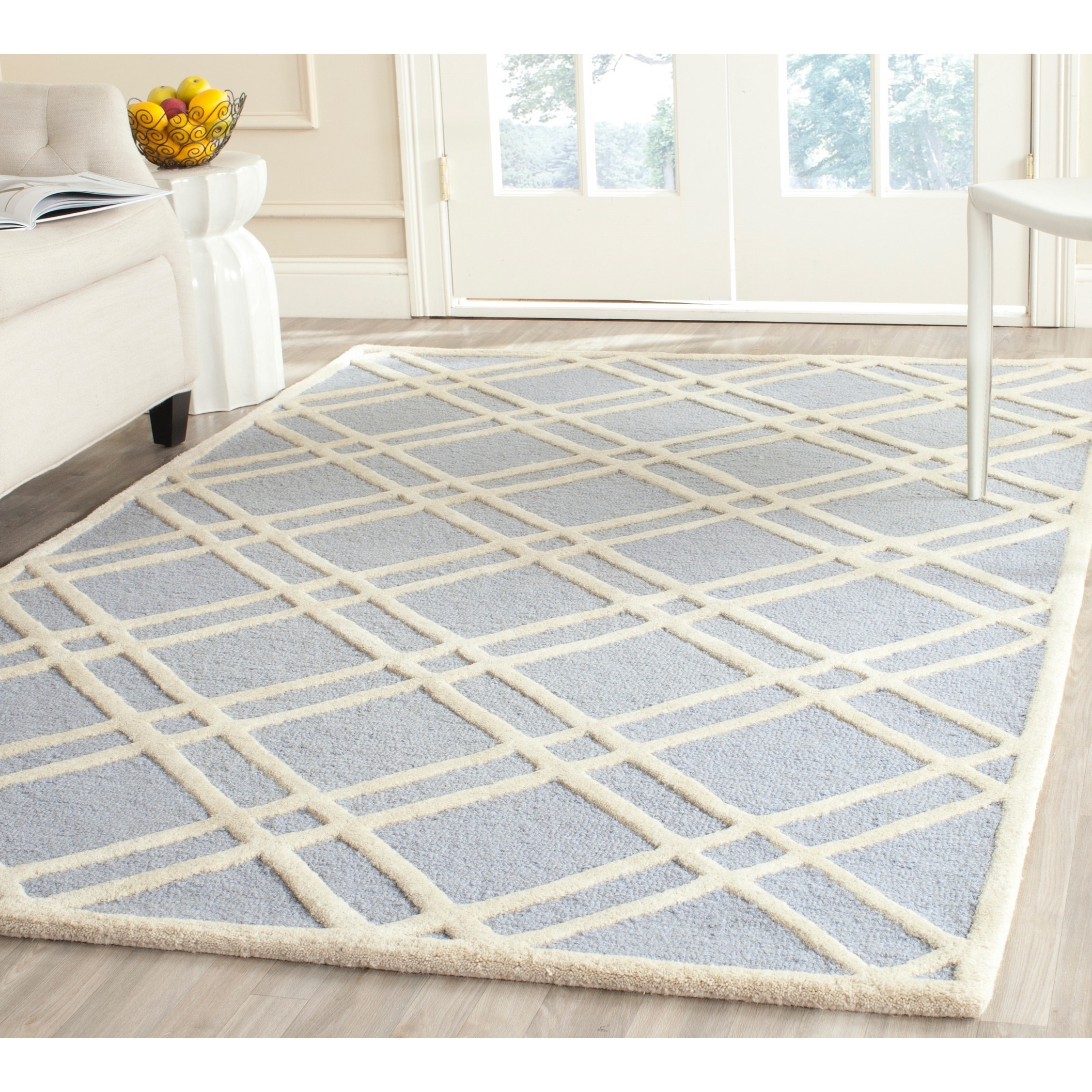 Safavieh Handmade Moroccan Cambridge Light Blue/ Ivory Wool Rug With .5 inch Pile (9 X 12)