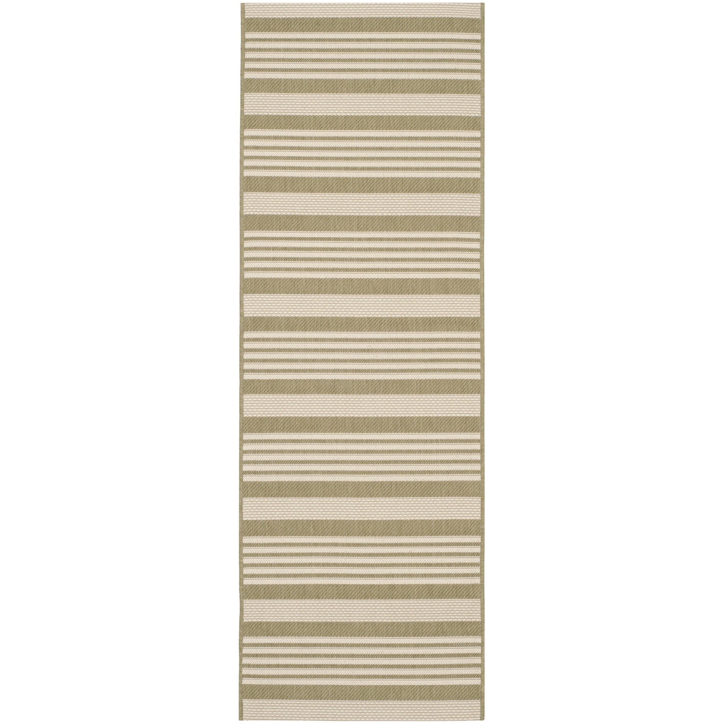 Safavieh Indoor/ Outdoor Courtyard Green/ Beige Latex free Rug (23 X 67)