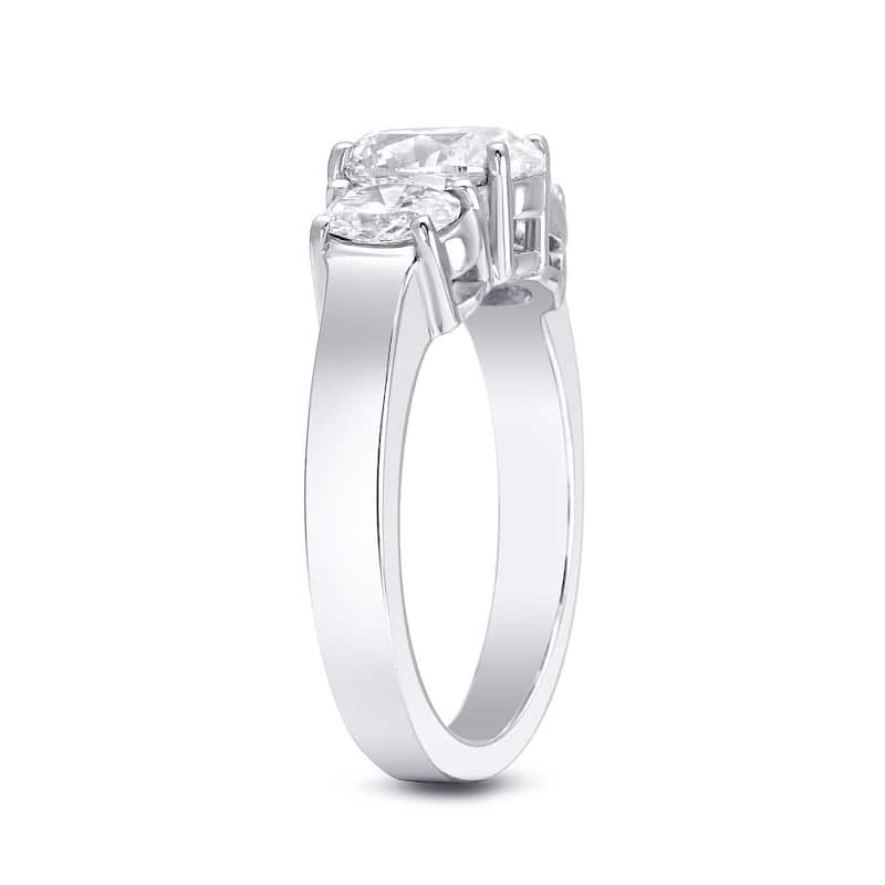 Auriya 14k Gold 2 1/3ctw 3-stone Oval Diamond Engagement Ring Certified