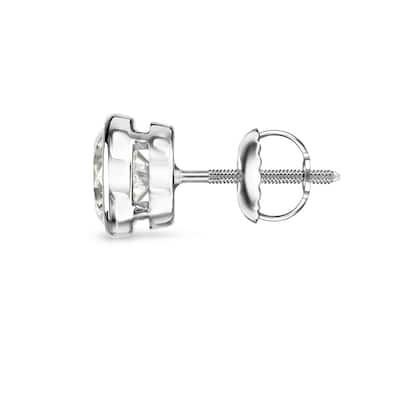 Auriya 3/4ctw Round Diamond Stud Earrings 14k Gold Bezel-set