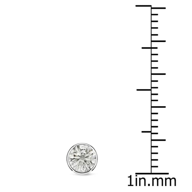 Auriya 3/4ctw Round Diamond Stud Earrings 14k Gold Bezel-set