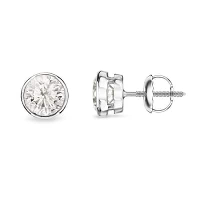 Auriya 1/3ctw Round Diamond Stud Earrings 14k Gold Bezel-set