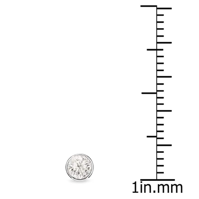 Auriya 1/3ctw Round Diamond Stud Earrings 14k Gold Bezel-set