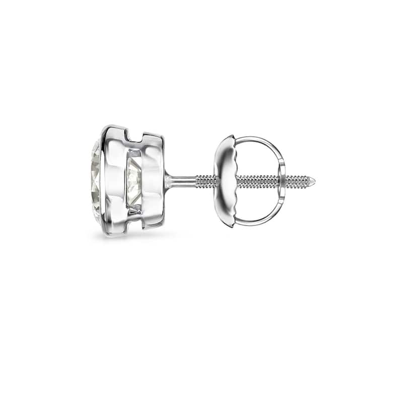 Auriya 1/3ctw Round Diamond Stud Earrings 14k Gold Bezel-set