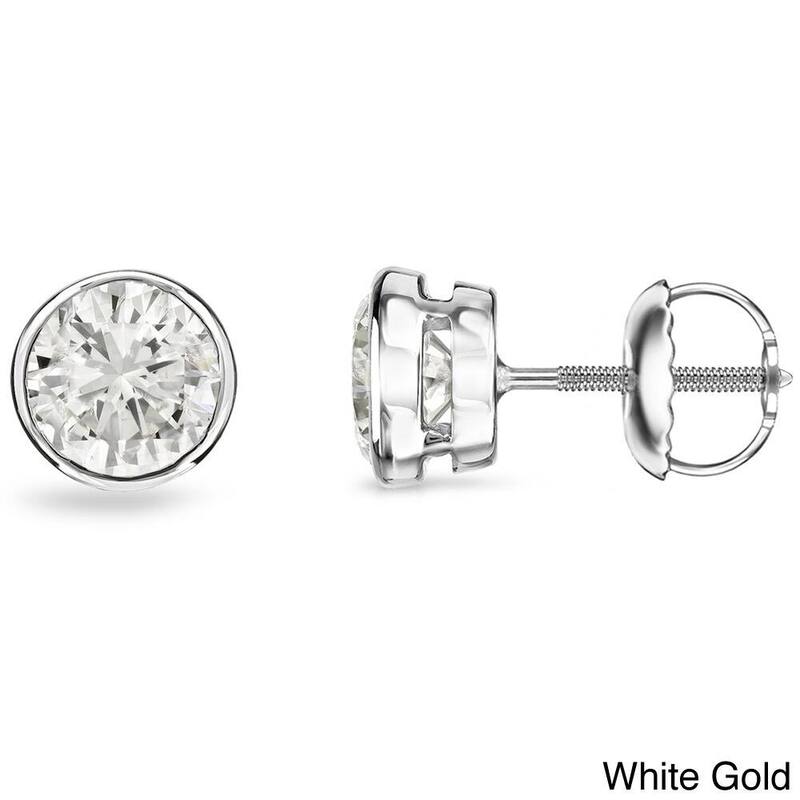 Auriya 1/4ctw Round Diamond Stud Earrings 14k Gold Bezel-set