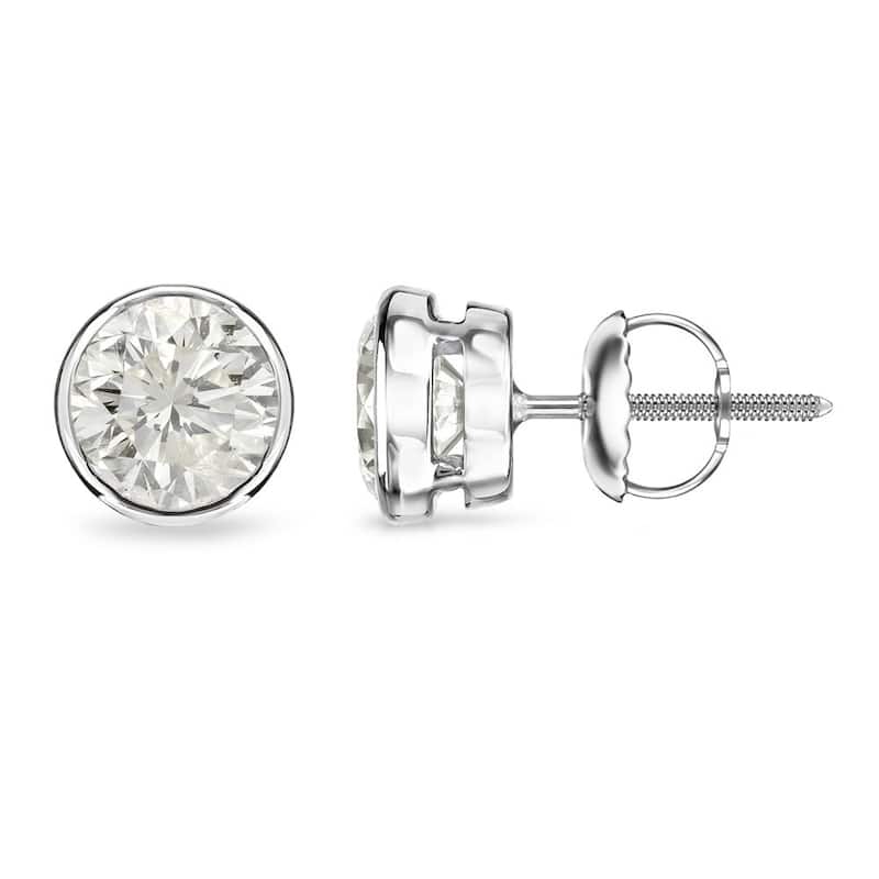 Auriya 1/4ctw Round Diamond Stud Earrings 14k Gold Bezel-set