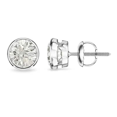 Auriya 1/4ctw Round Diamond Stud Earrings 14k Gold Bezel-set