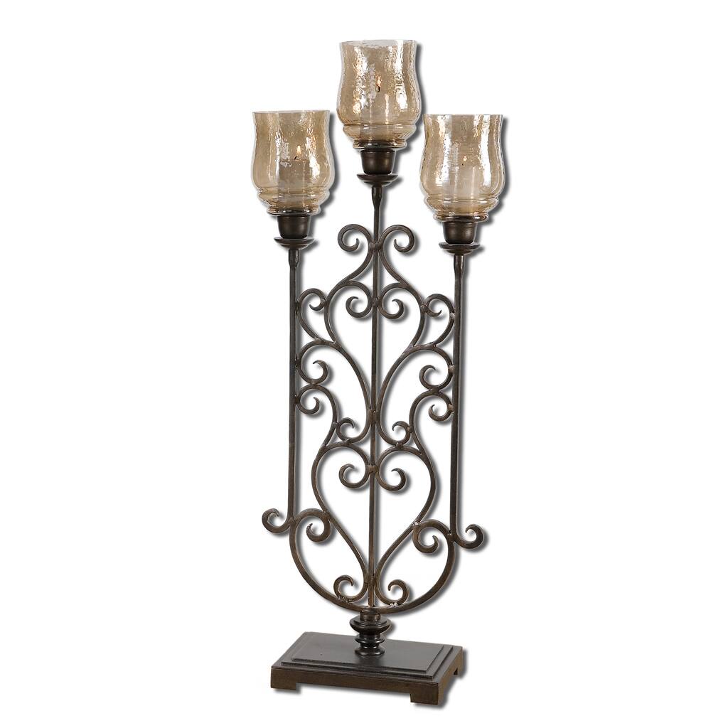 Uttermost 'Fela' Antique Bronze Candle Holder