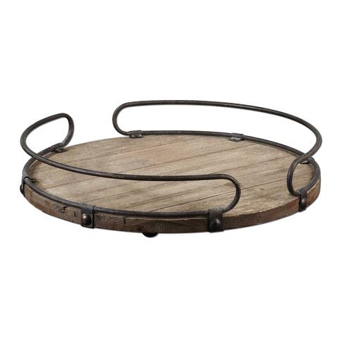 Uttermost Acela Natural Wood Round Wine Tray