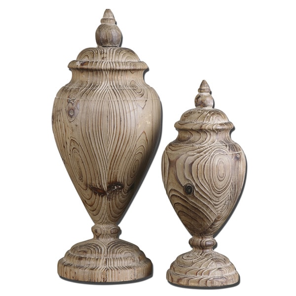 Uttermost Brisco Carved Wood Finials (Set of 2). Opens flyout.