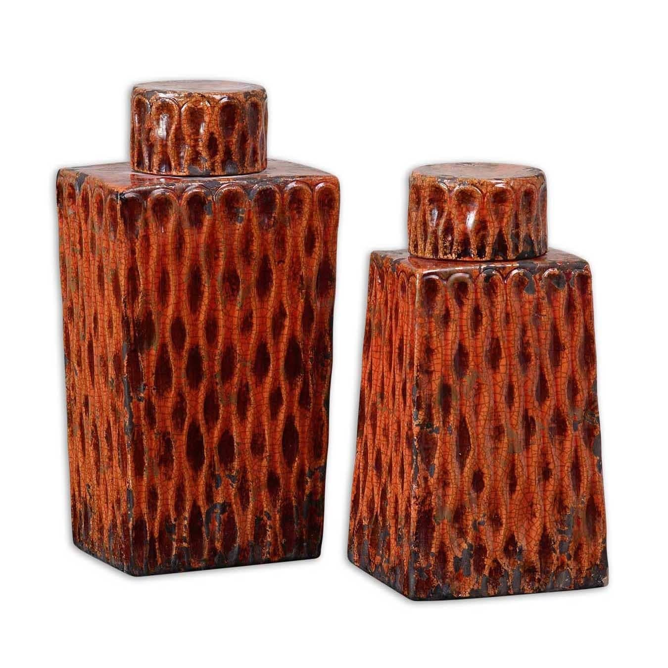 Raisa Burnt Orange Container (set Of 2)