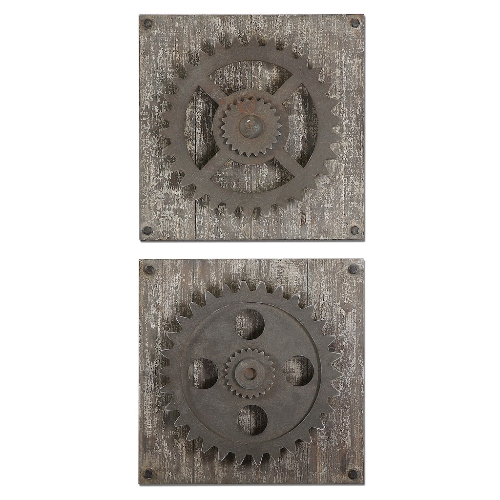 Uttermost Rustic Gears Wall Art (Set of 2)