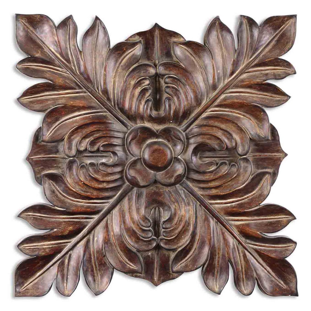 Chestnut Brown Four Leaves Plaque