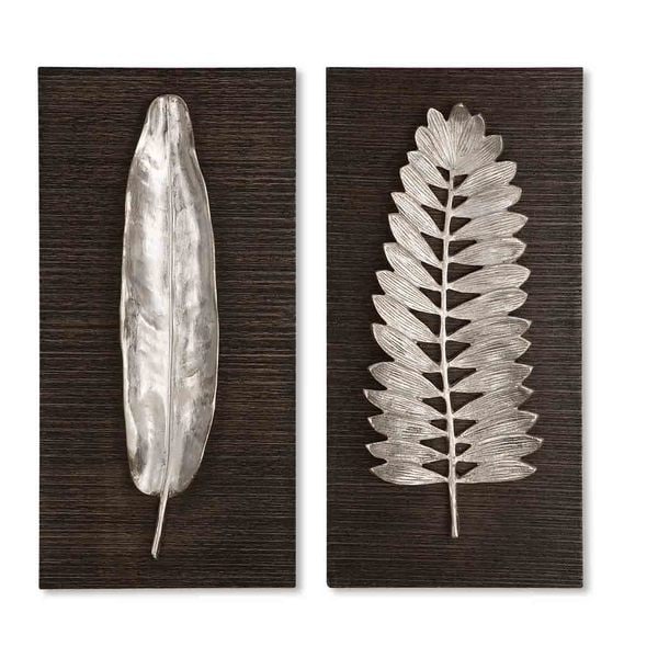 Uttermost Silver Leaves Decorative Wall Plaques (Set of 2