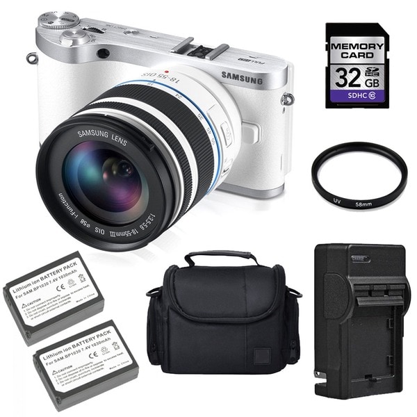 Samsung NX300 20.3MP Mirrorless Digital Camera 18-55mm OIS Lens 32GB Bundle