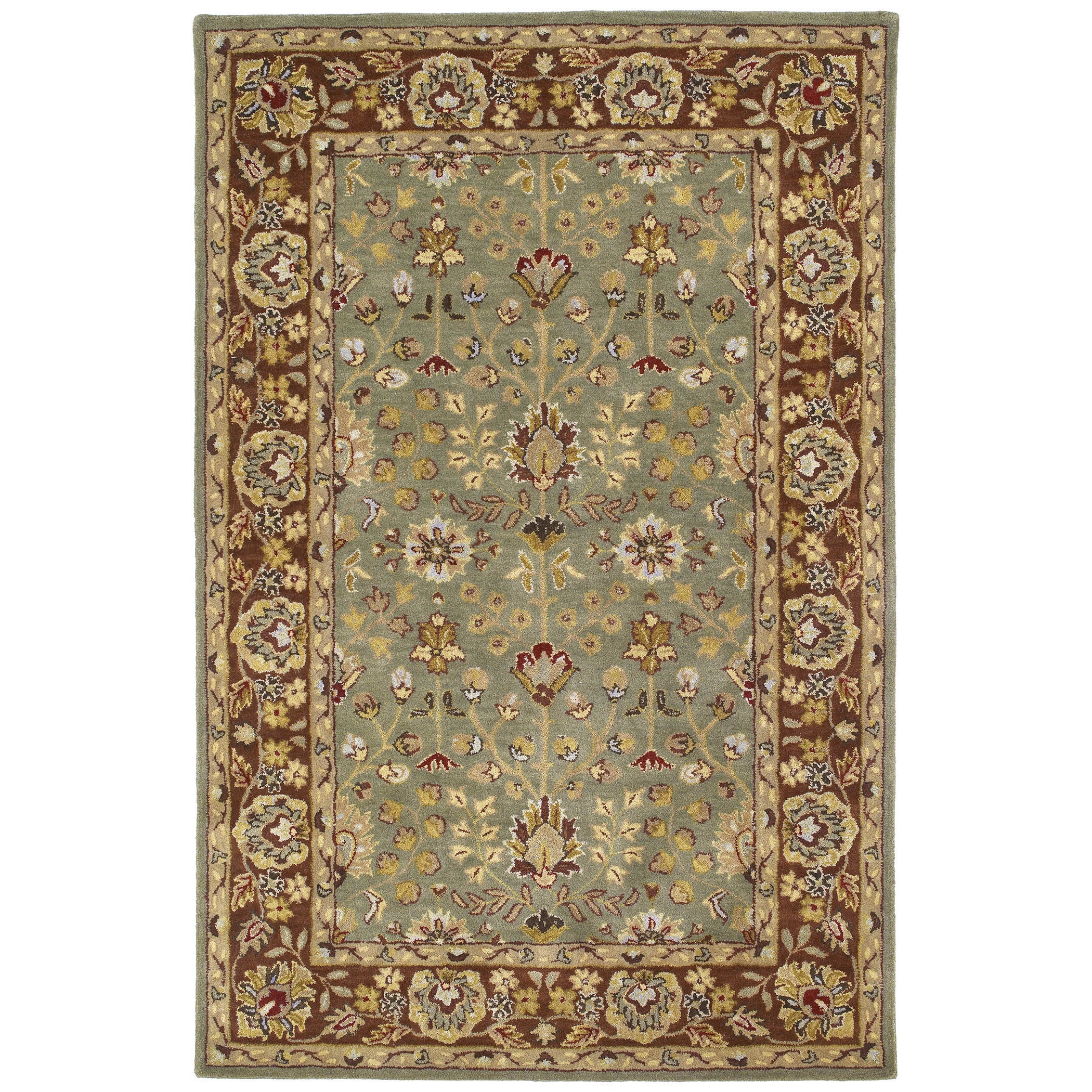 Anabelle Olive Green Hand tufted Wool Area Rug (8 X 10)