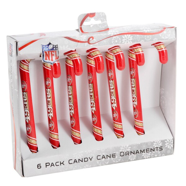 San Francisco 49ers NFL Candy Cane Ornament Set