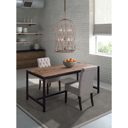 Natural Distressed Brown Wood Dining Table