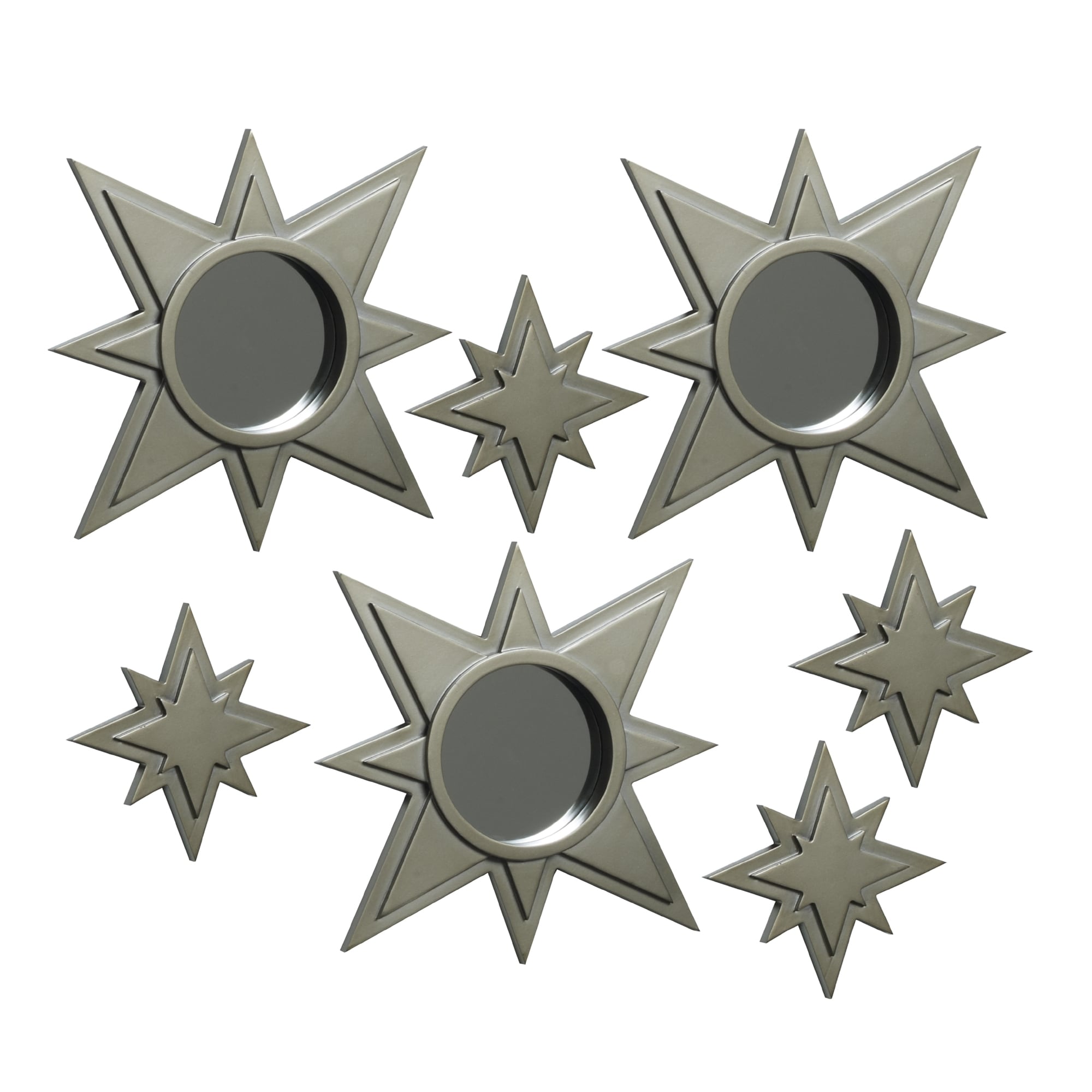 Elements Elements Gold Star Wall Mirrors And Plaques (set Of 7) Grey Size Medium