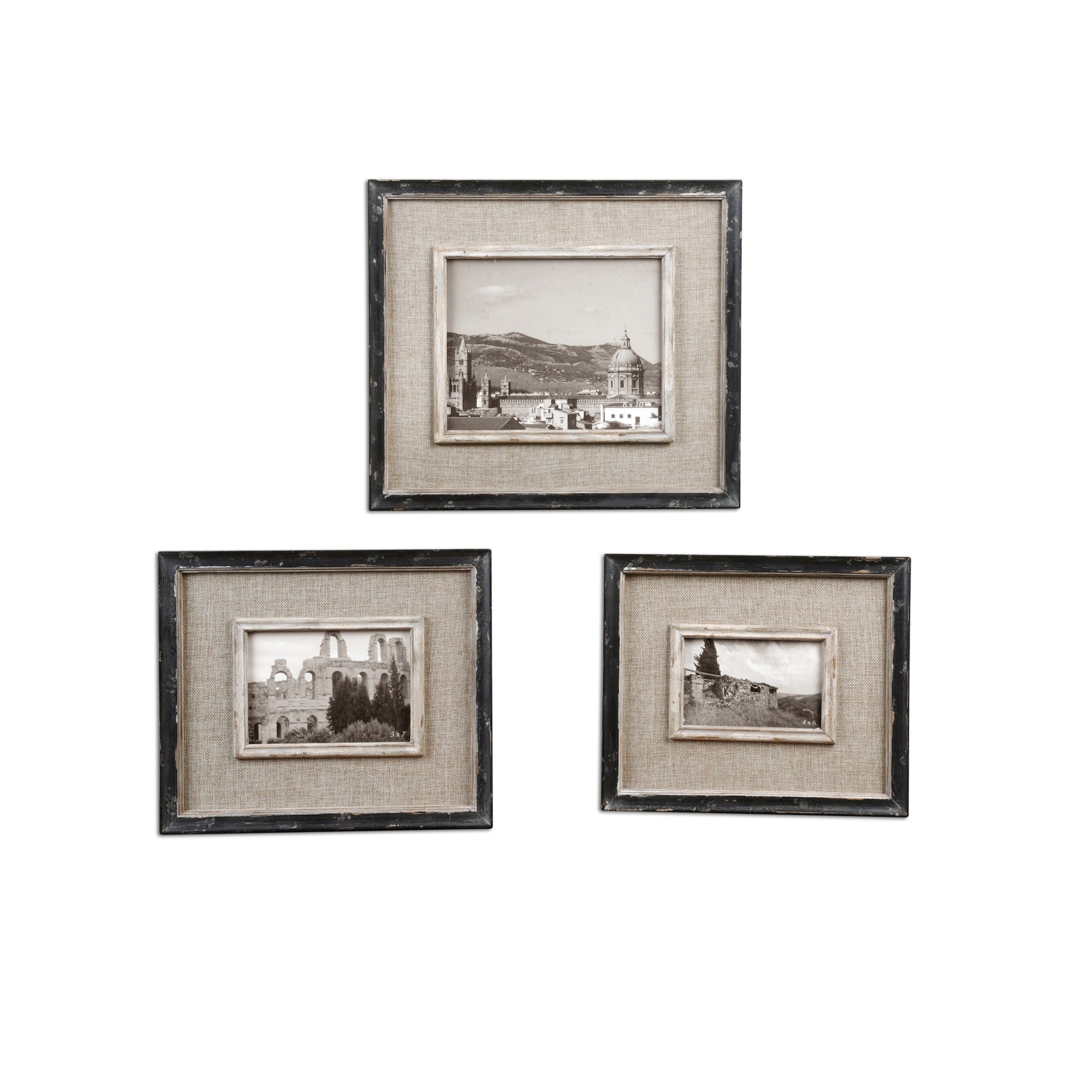 Kalidas Distressed Black Photo Frames (set Of 3)