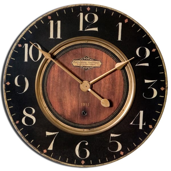slide 2 of 2, Uttermost 'Alexandre Martinot' 23-inch Round Wall Clock