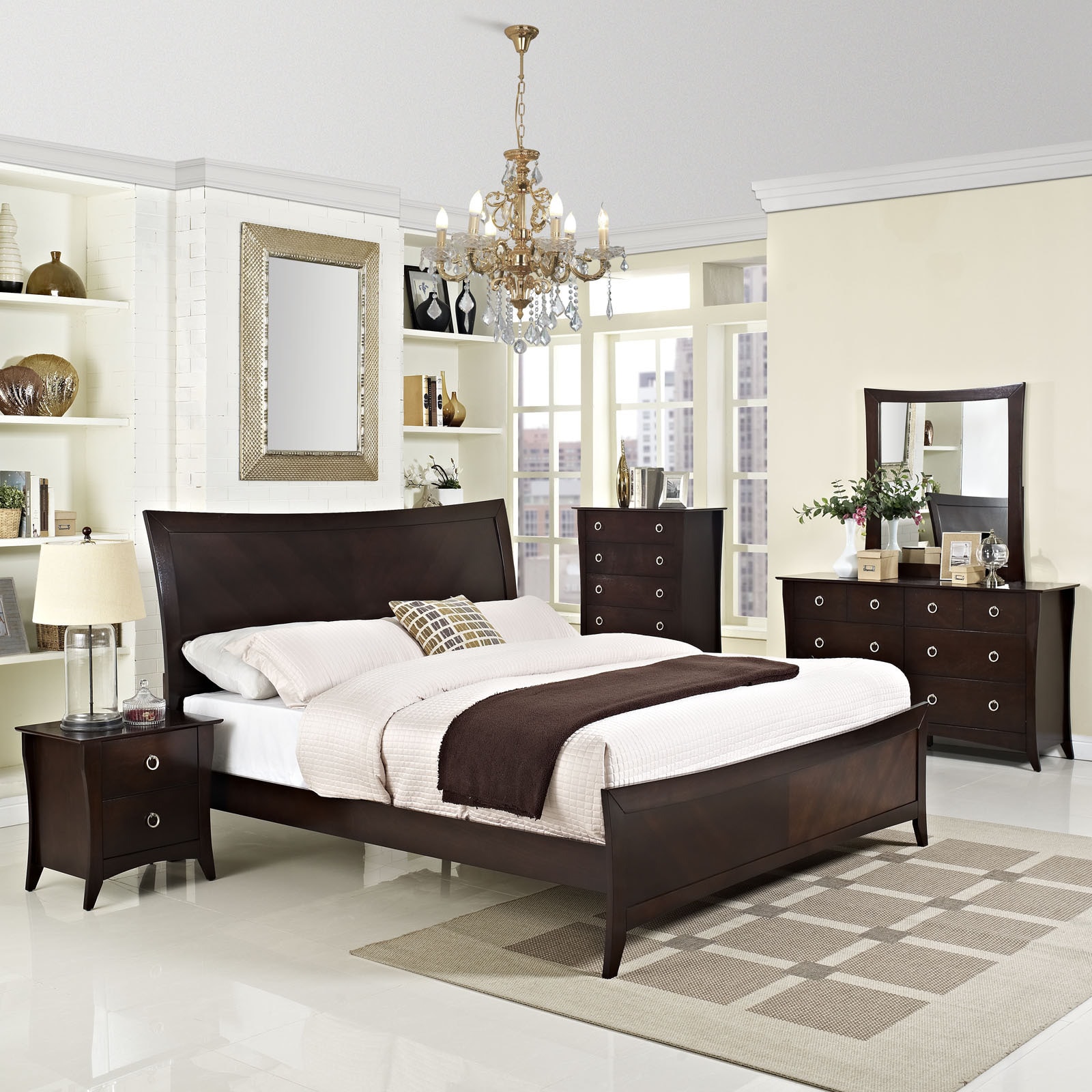 Elizabeth Cappuccino 5 piece Bedroom Set