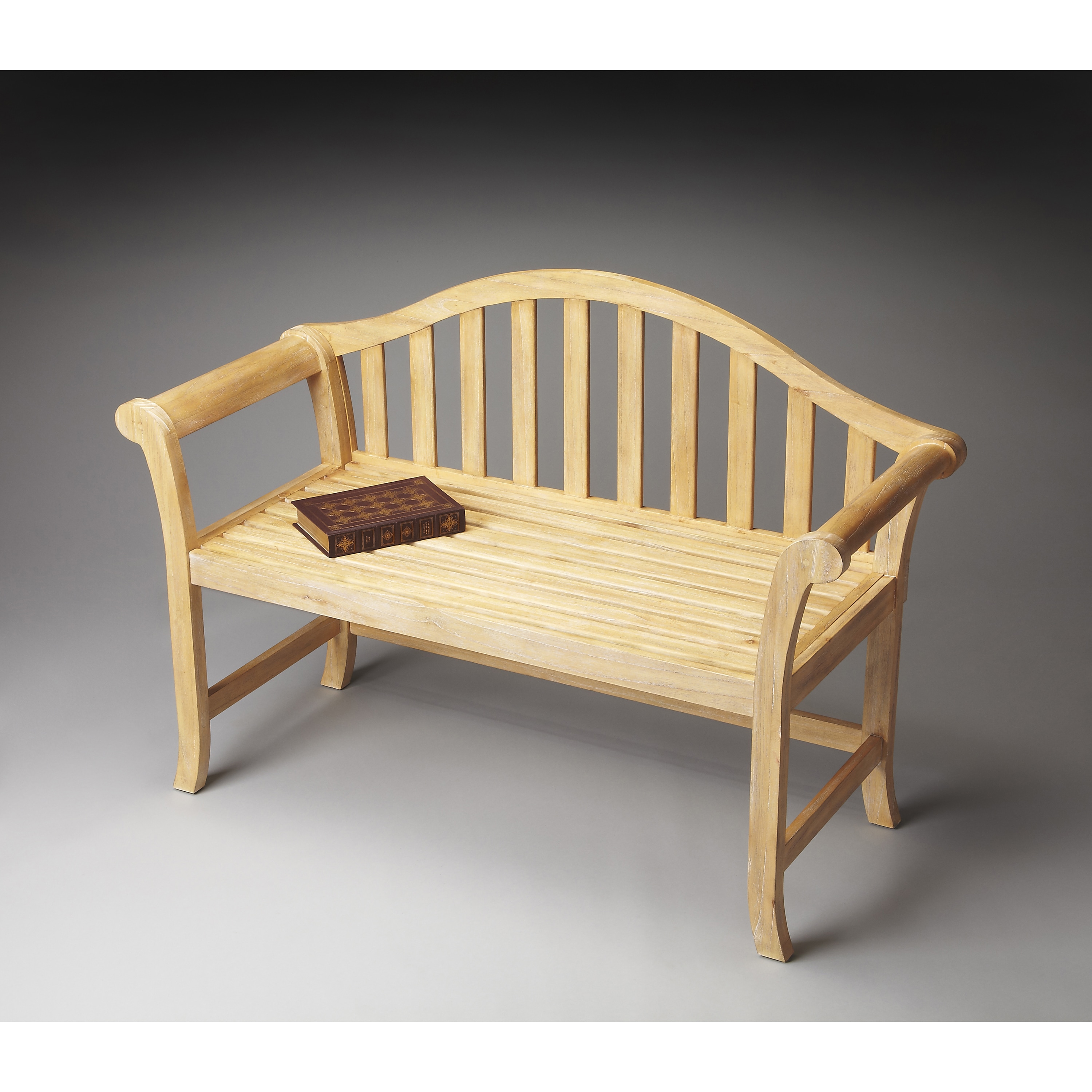 Natural Wood Windsor Bench