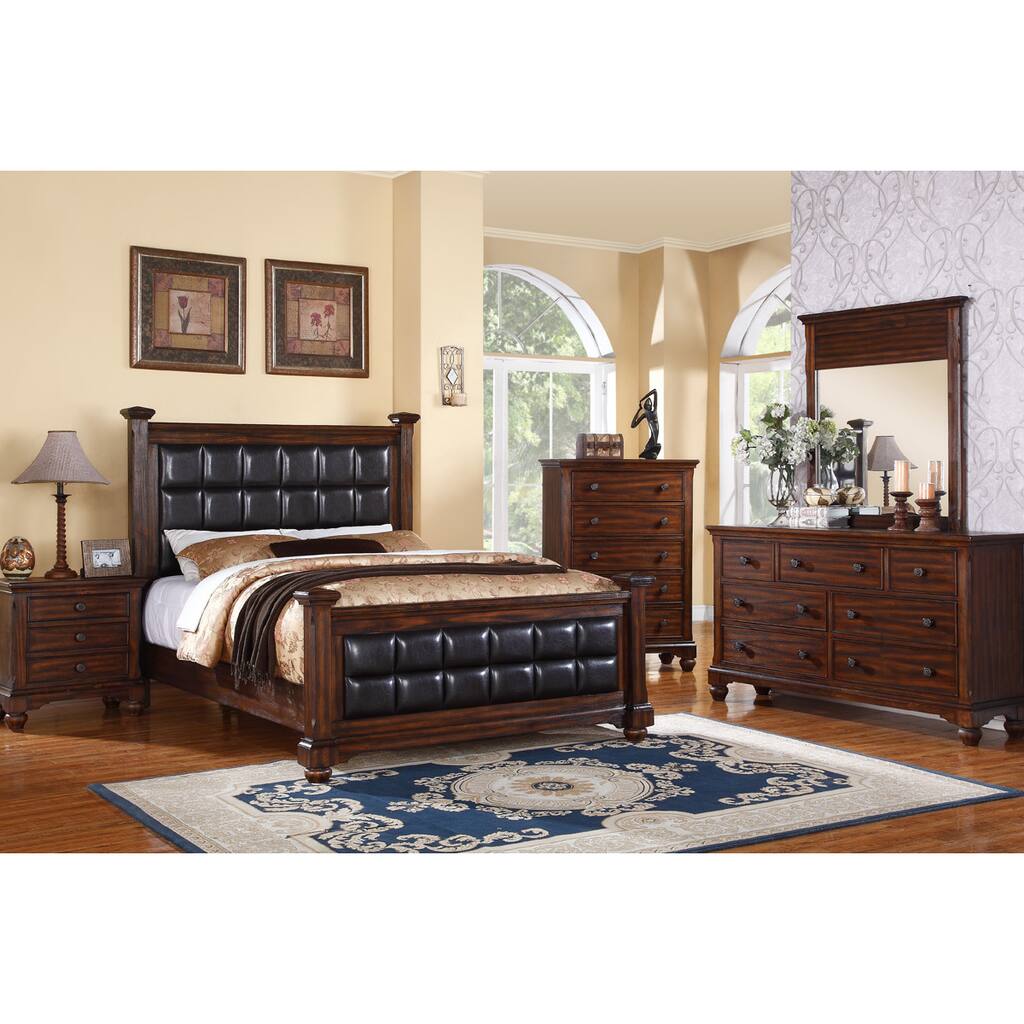 Log Cabin Honey Oak Finish 5-piece Bedroom Set