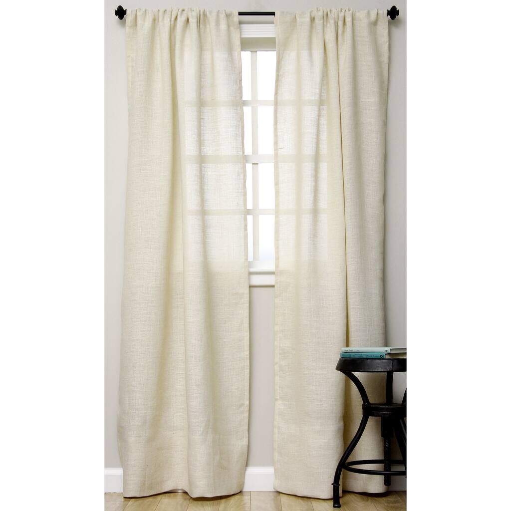 Open Weave Burlap Unlined Curtain Panel